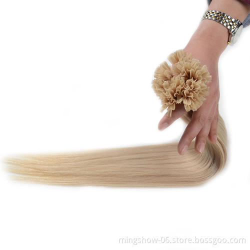 Cheap colored u tip hair extensions human hair